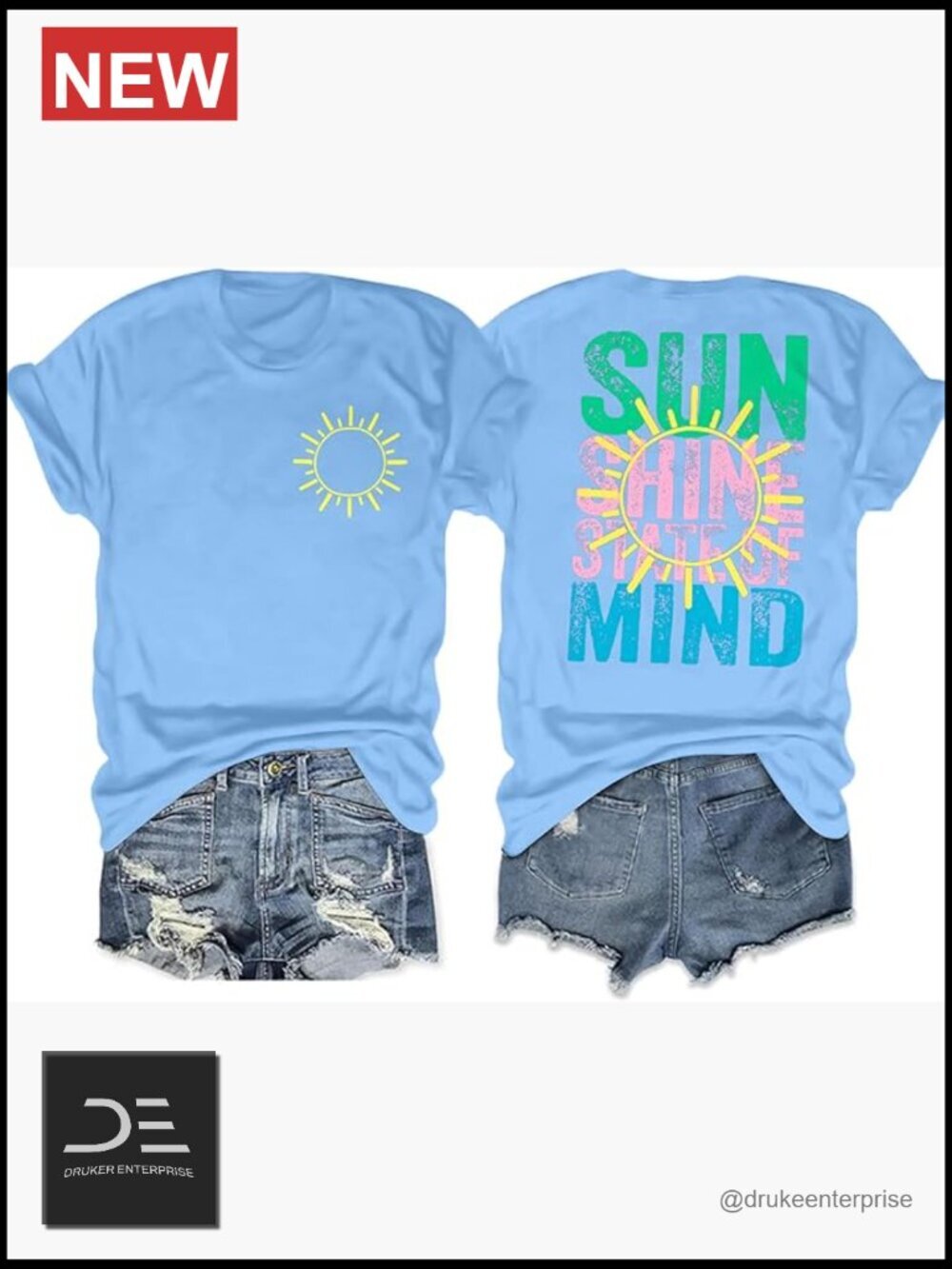 Oversized Hawaiian Graphic Tee Sunshine Tropical Vacation Beach Shirt Short